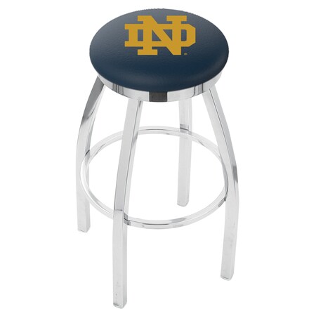 Holland Bar Stool Co 25" Chrome Notre Dame (ND) Swivel Bar Stool, Accent Ring L8C2C25ND-ND